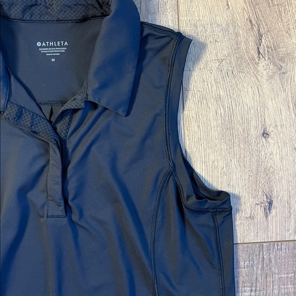 Athleta Advantage Black Sleeveless Polo Tank Top Size Medium - Picture 11 of 12